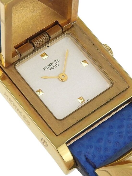 HERMES Medor Watches WhiteDial Plated Gold/leather Quartz Analog display Women main image 8